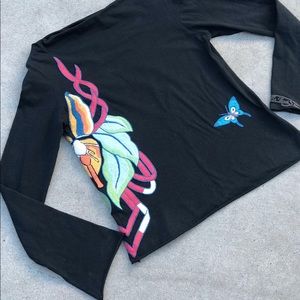 Embroidered Bell Sleeve Top